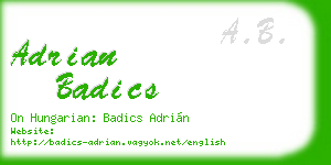 adrian badics business card